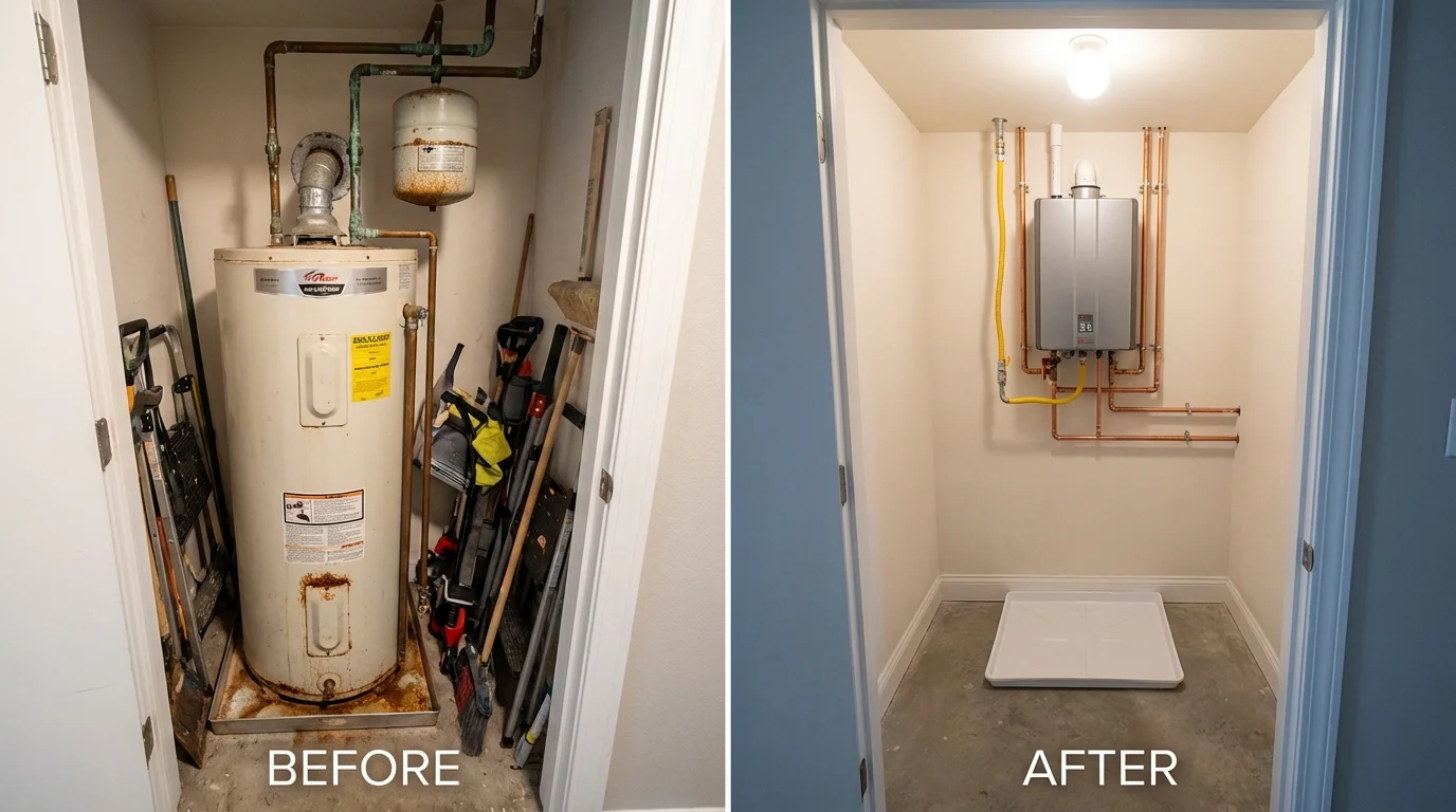 Tank water heater versus wall-mounted tankless unit comparison for Ringgold, LA homeowners